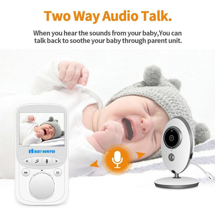 Vb605 2.4 Inch Lcd 2.4Ghz Wireless Surveillance Camera Baby Monitor Support Two Way Talk Back Night Vision White