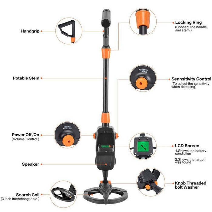 Md1008A Underground Metal Detector Children Toy Detector With Lcd Screen - Range 10Cm