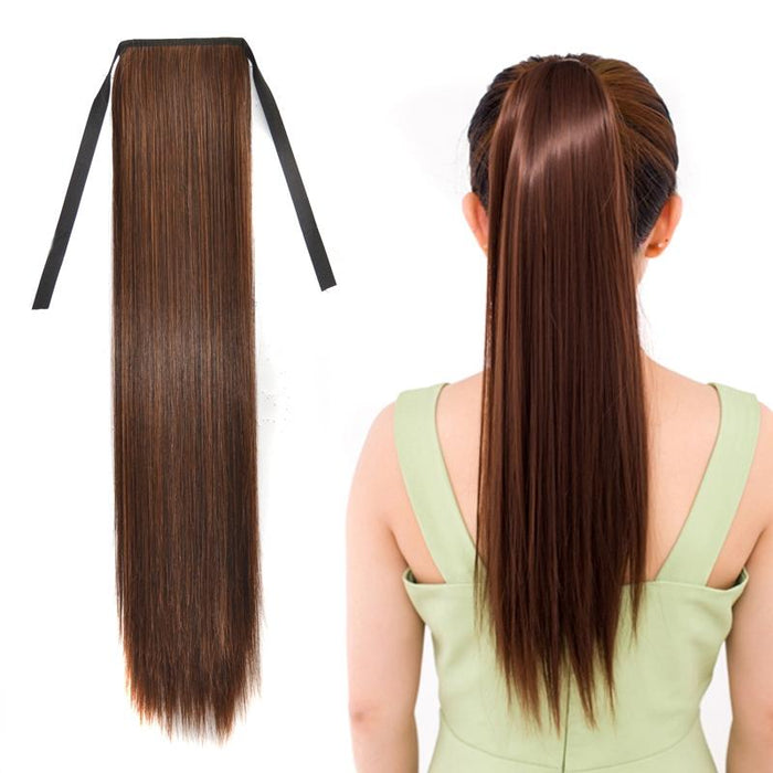 Long Straight Hair Bandage Style Wig For Women Natural Look