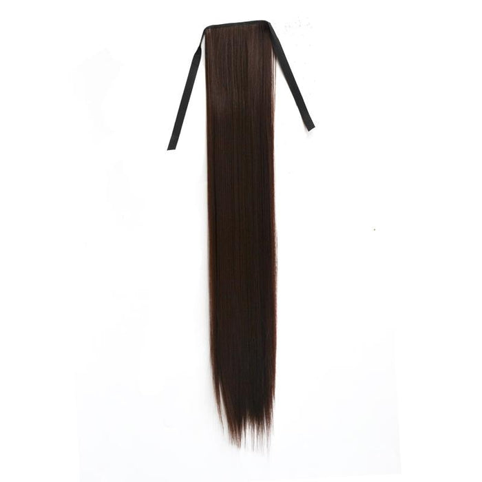 75Cm Long Straight Hair Bandage Style Ponytail For Women