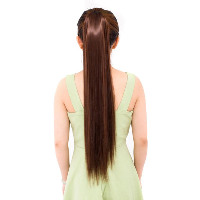 75Cm Long Straight Hair Bandage Style Ponytail For Women