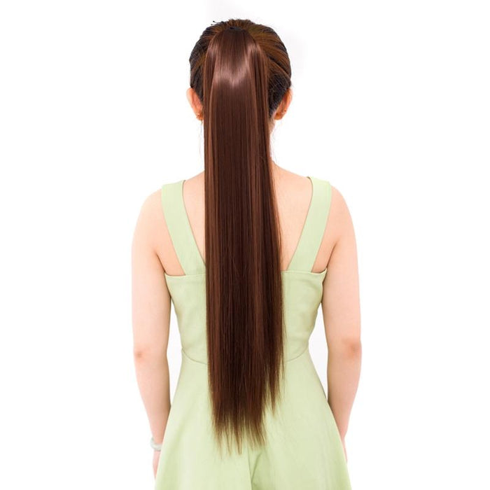 75Cm Long Straight Hair Bandage Style Ponytail For Women