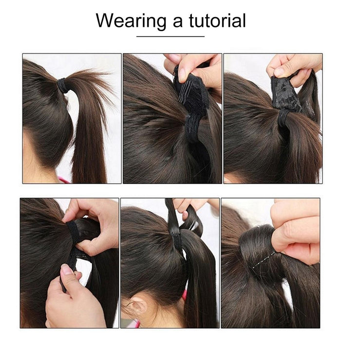 60 Invisible Bandage Wig Long Straight Ponytail