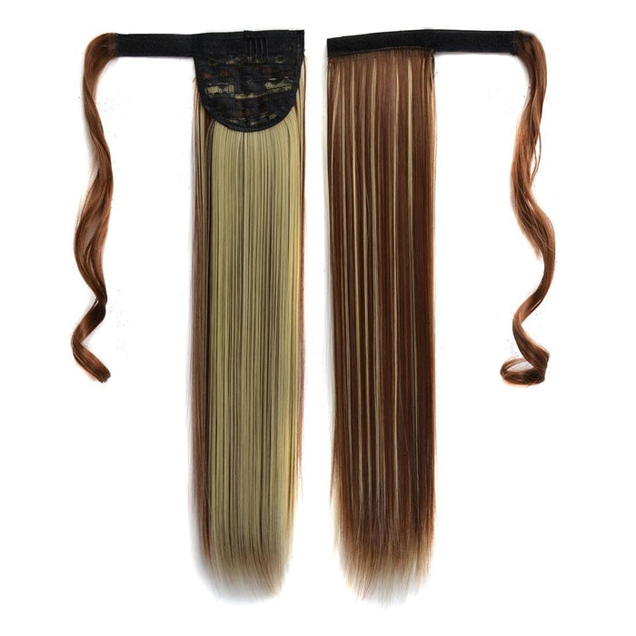 12H613 Bandage Style Long Straight Hair Wig Ponytail