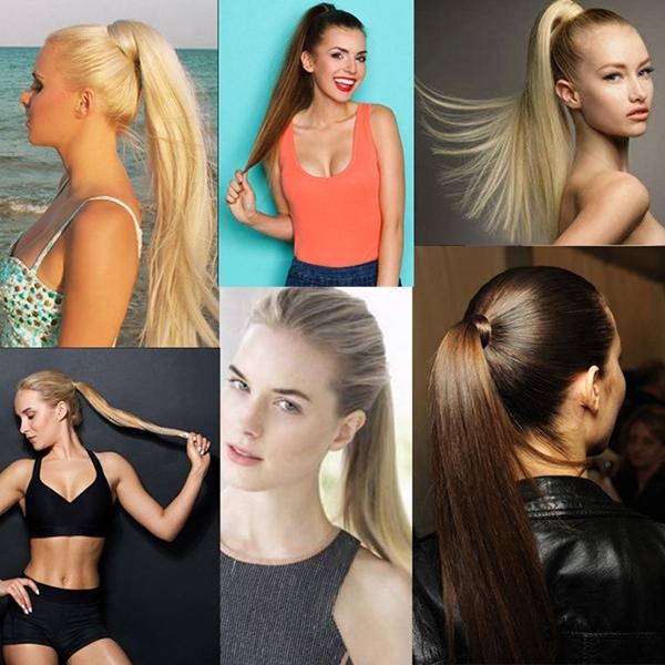 88 Invisible Bandage Wig Long Straight Ponytail