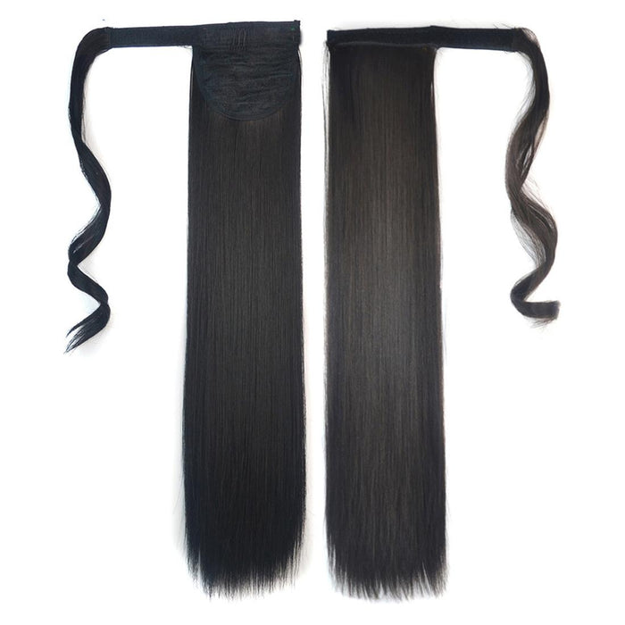 2 Invisible Bandage Style Long Straight Hair Wig Ponytail