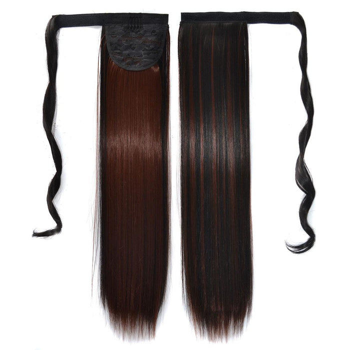 2H33 Invisible Bandage Style Long Straight Hair Wig Ponytail