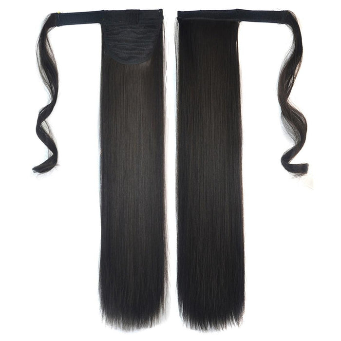 4 Invisible Bandage Style Long Straight Hair Wig Ponytail