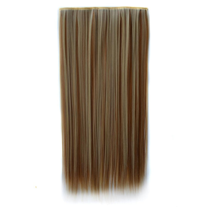 5 Clip Long Straight Wig Piece 613H27