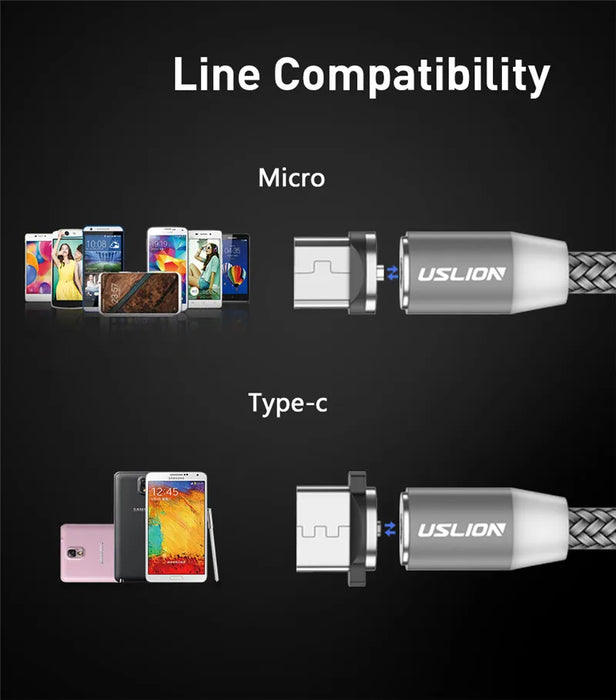3M Magnetic Micro Usb Cable For Samsung S10 Type C Charging