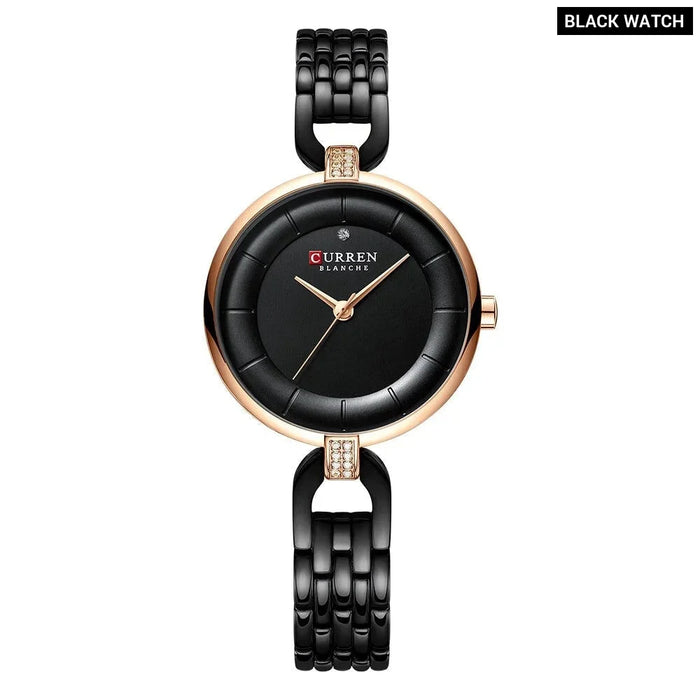 Simple Casual Quartz Wristwatch With Stainless Steel For Women