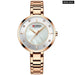 Elegant Steel Rhinestone Set Dial Rose Gold Quartz Watch