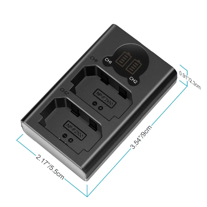 Dual Usb Charger For Sony Np Fz100 Battery Compatible With Zv E1 Fx3 Fx30 A1 A9 Ii A7R V A7S Iii A7 Iv A6600 A7C Cameras