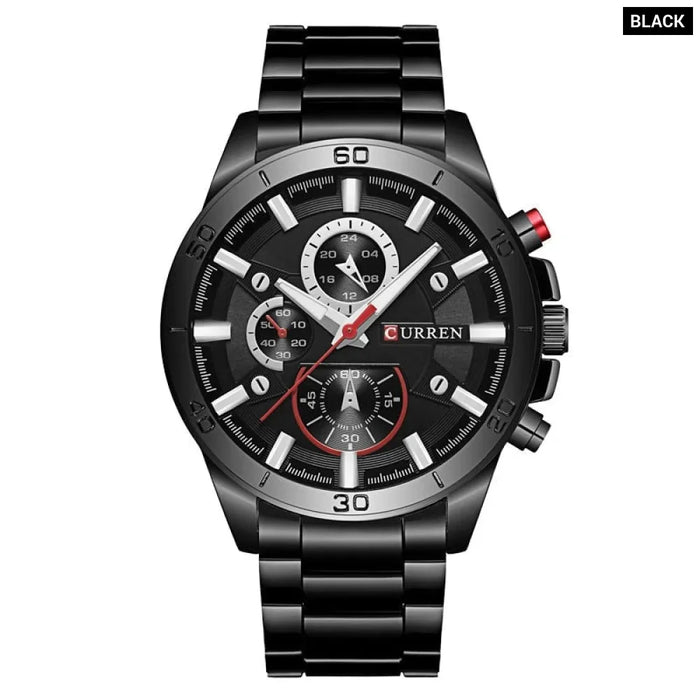 Stainless Steel Watches Casual Mens Watch Analog Sport Wristwatch Quartz Clock Male