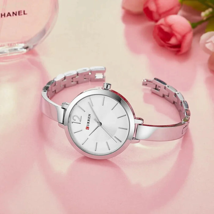 Full Steel Women Dress Quartz Wristwatch