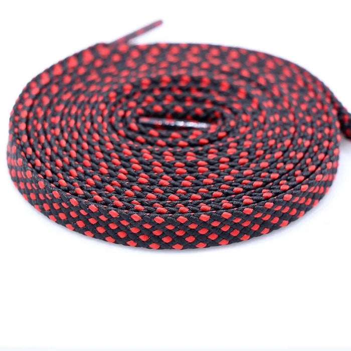 1Pair Polyester Sneaker Colours Checkered Double Layer Hollow Flat Shoe Laces 100/120/140Cm Length