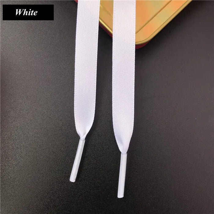 1Pair 1Cm Width Satin Silk Ribbon Shoe Laces 80/100/120/150Cm Length For Kids & Adults Shoes