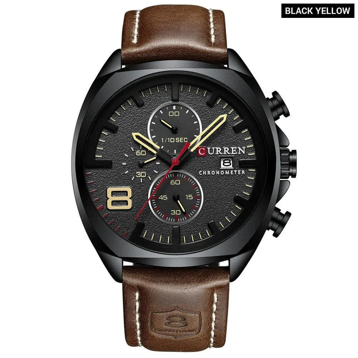 Men's Army Military Sport Watch Men Casual Leather Quartz Watch