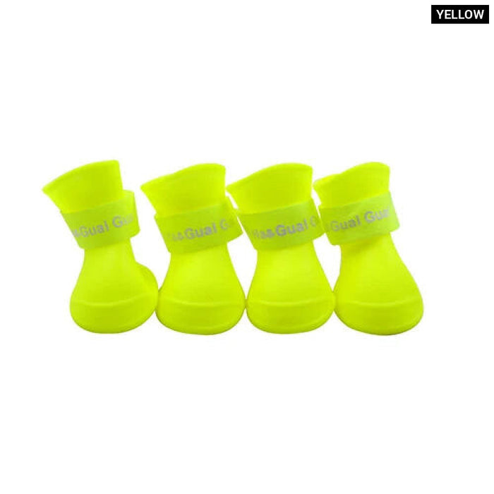 4 Piece Waterproof Non Slip Dog Rain Shoes