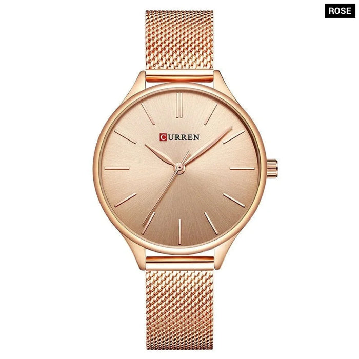 Women Brand Fashion Dress Ladies Bracelet Watch Rose Gold Clock