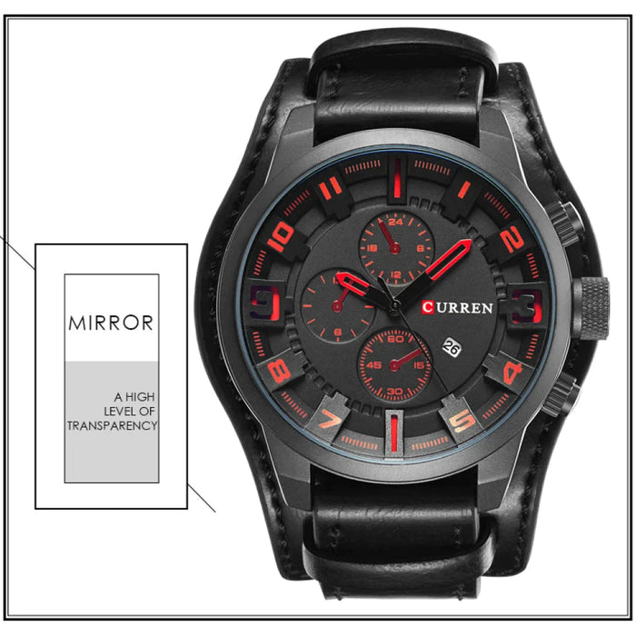 Casual Leather Military Quartz Sports Men's Wristwatches