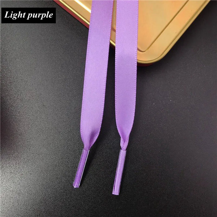 1Pair 1Cm Width Satin Silk Ribbon Shoe Laces 80/100/120/150Cm Length For Kids & Adults Shoes