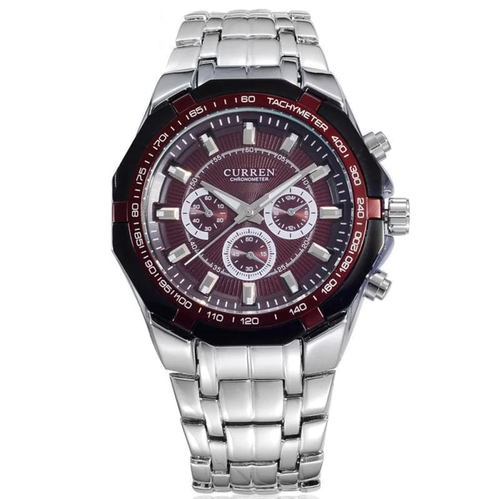 Casual Full Steel Waterproof Military Quartz Sports Wristwatch