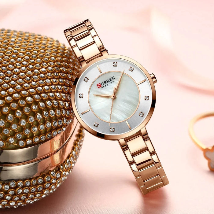 Stainless Steel Crystal Rhinestone Quartz Women Watches