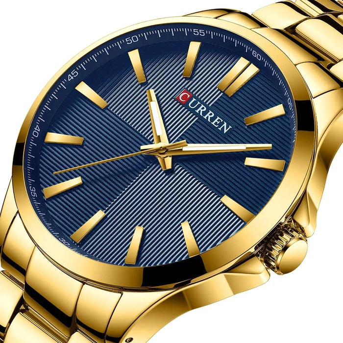 Waterproof Gold Stainless Steel Quartz Men Watches