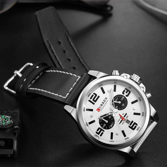 Newest Men Watches Quartz Mens Wristwatches Leather Military Date Male Clock