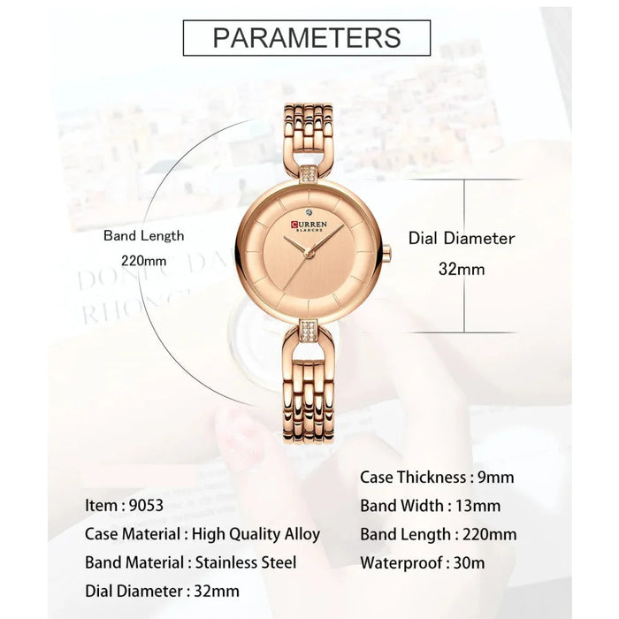 Stainless Steel Simple Quartz Products Rose Gold Watches For Women