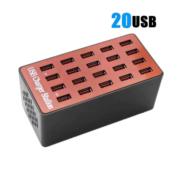 90W 20 Port Usb Wall 18A Desktop Intelligent Charging Station For Samsung Xiaomi Notebook Camera