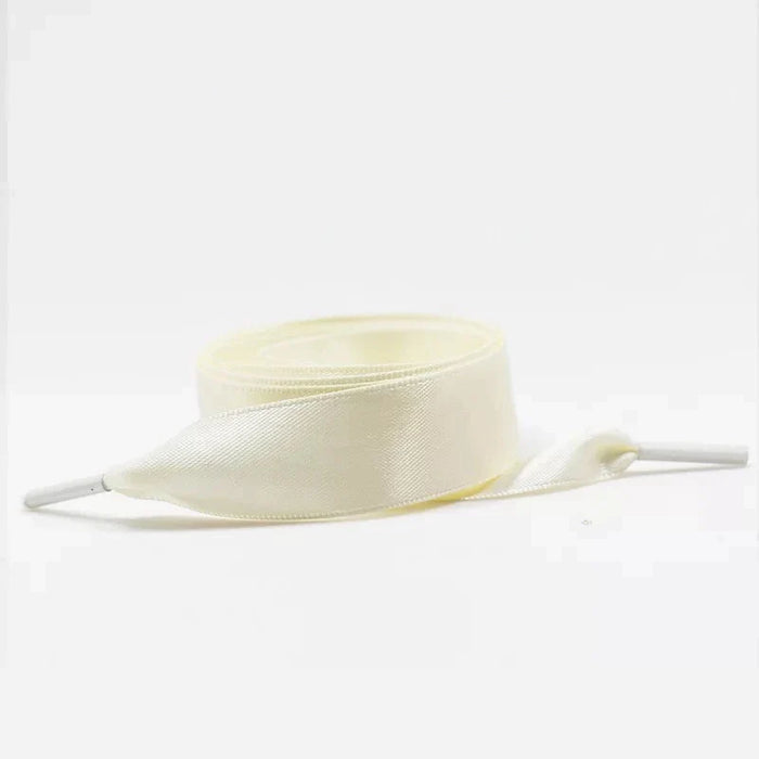 1Pair Satin Silk Ribbon White Sneaker Canvas Shoe Laces 2Cm Width 80Cm/100Cm/120Cm Length