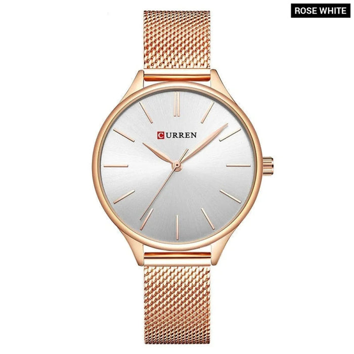 Elegant Simple Stainless Steel Quartz Wristwatches For Ladies