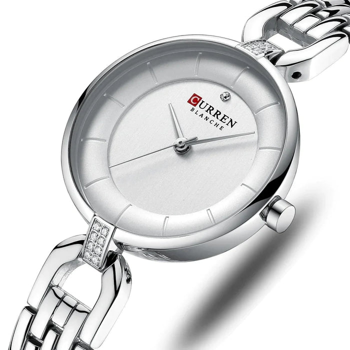 Simple Casual Quartz Wristwatch With Stainless Steel For Women