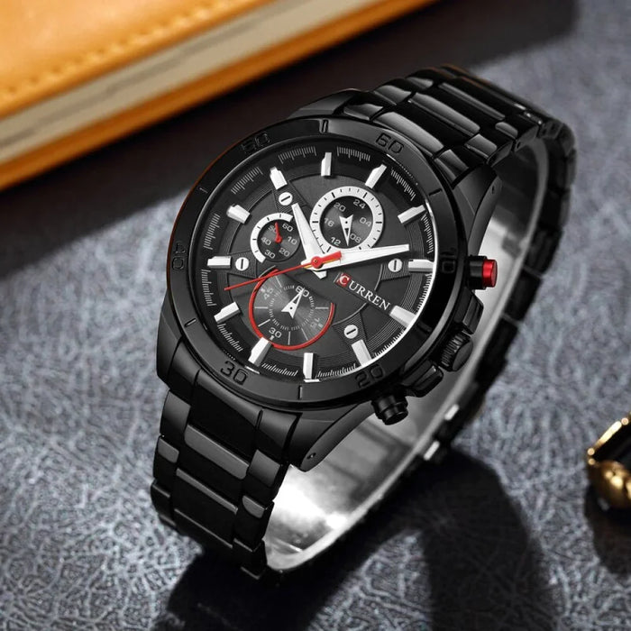 Stainless Steel Watches Casual Mens Watch Analog Sport Wristwatch Quartz Clock Male