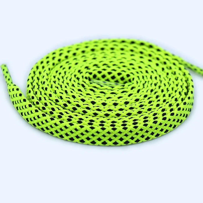 1Pair Polyester Sneaker Colours Checkered Double Layer Hollow Flat Shoe Laces 100/120/140Cm Length