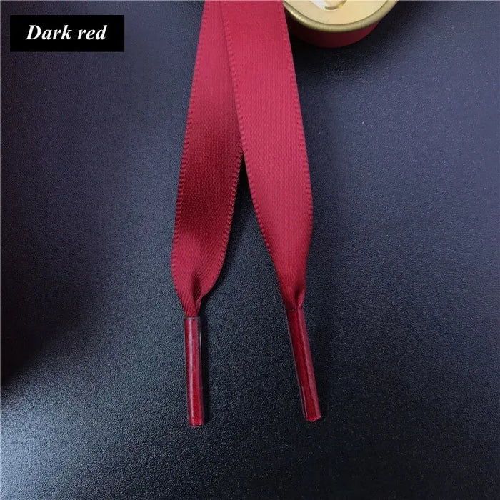 1Pair 1Cm Width Satin Silk Ribbon Shoe Laces 80/100/120/150Cm Length For Kids & Adults Shoes