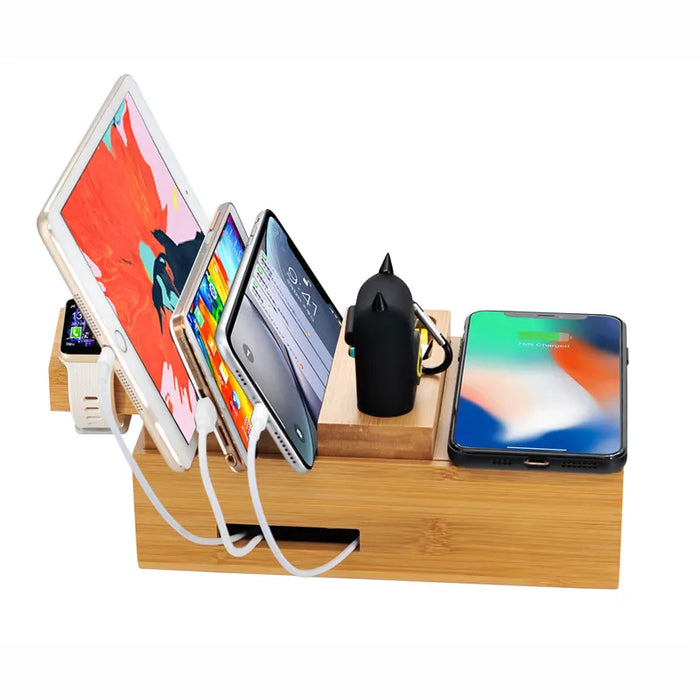 5 Usb Multi-Function Wireless Charger Dock Station For Iphone Xr X Apple Watch Airpods Samsung Huawei Xiaomi