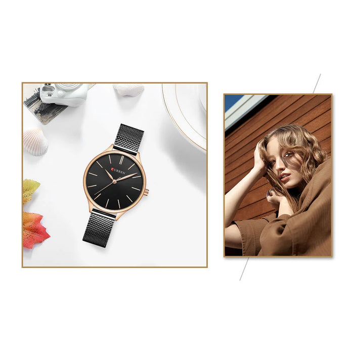 Elegant Simple Stainless Steel Quartz Wristwatches For Ladies