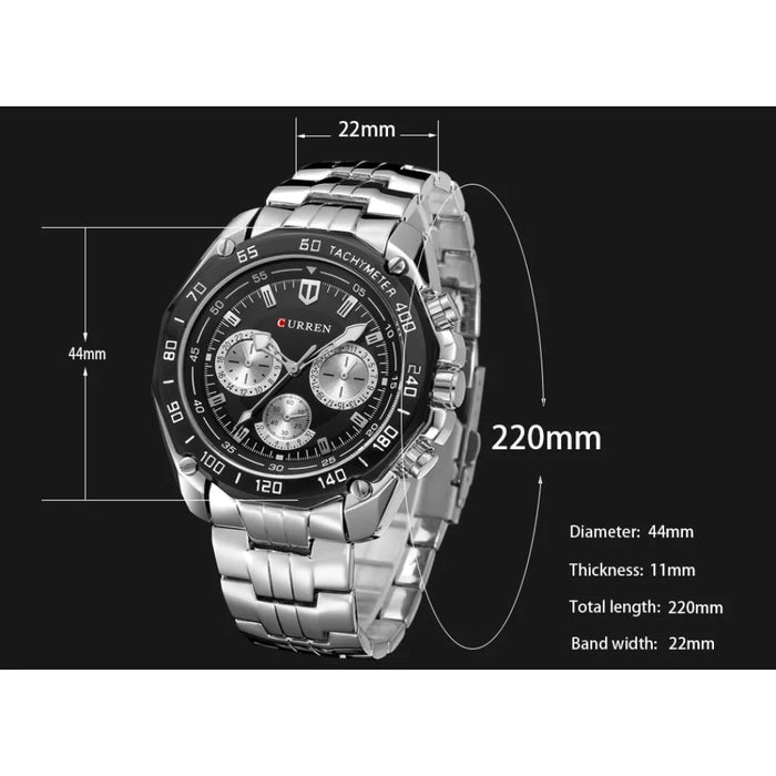 Fashion Brand Man Quartz Full Stainless Steel Watch Casual Military Sport Men Dress Wristwatch