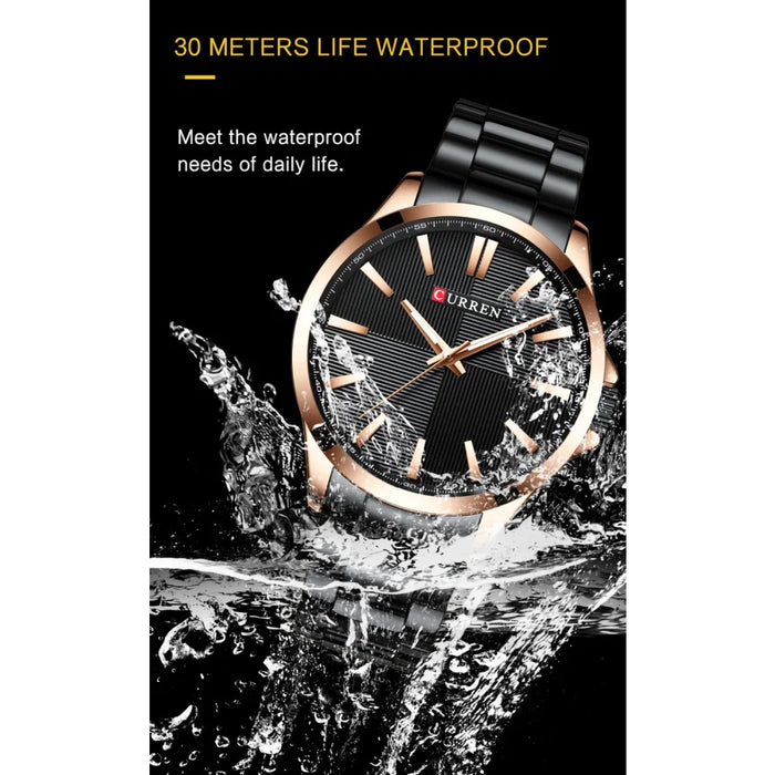 Stainless Steel Waterproof Quartz Wristwatch For Men