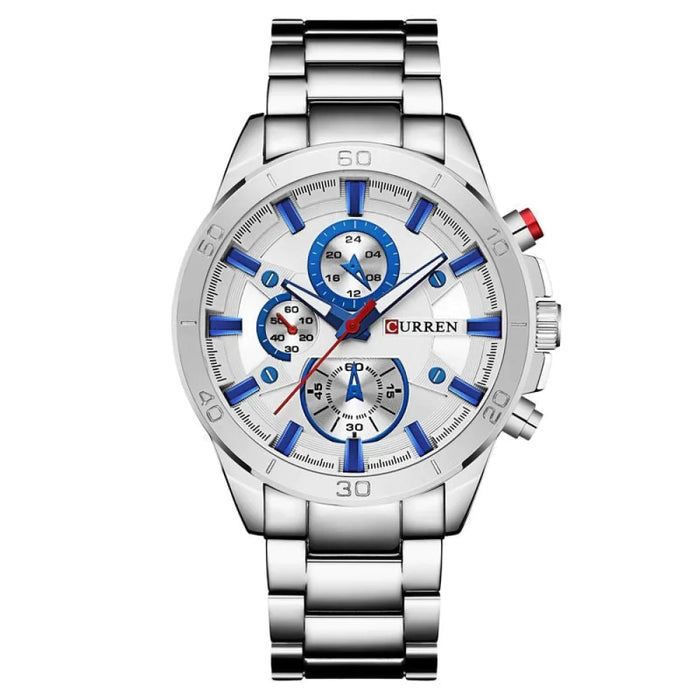 Stainless Steel Watches Casual Mens Watch Analog Sport Wristwatch Quartz Clock Male