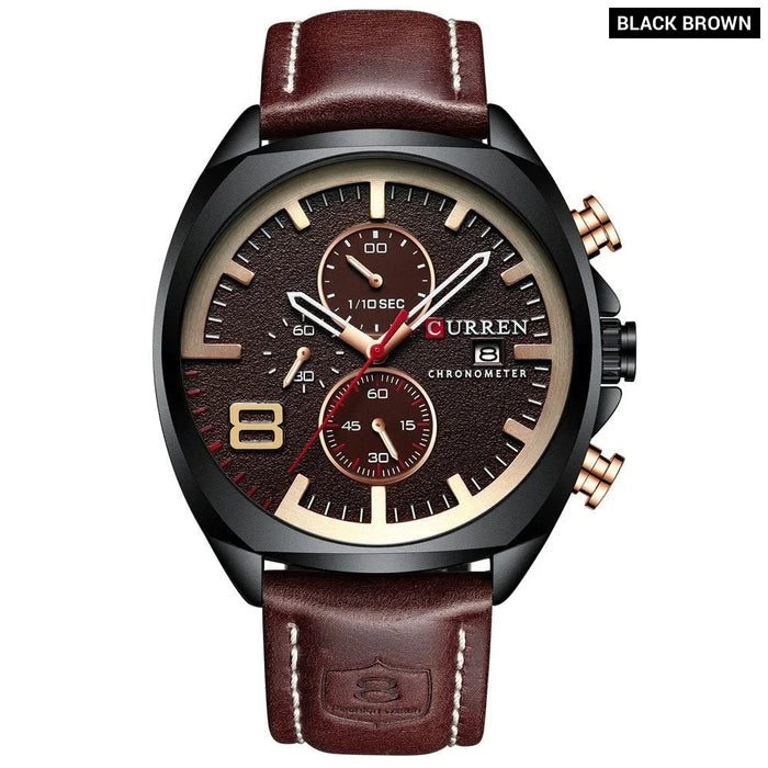 Men's Army Military Sport Watch Men Casual Leather Quartz Watch