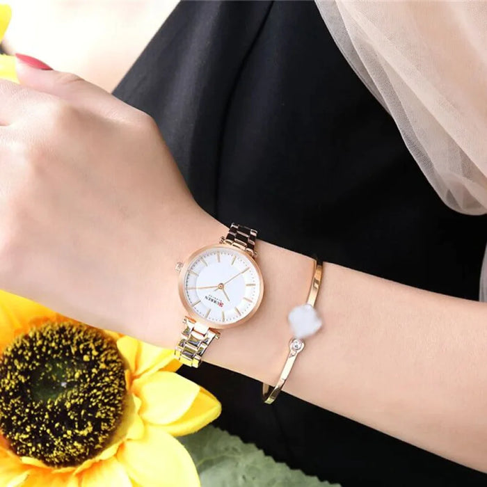 Casual Slim Minimalist Quartz WristWatch With Steel For Women