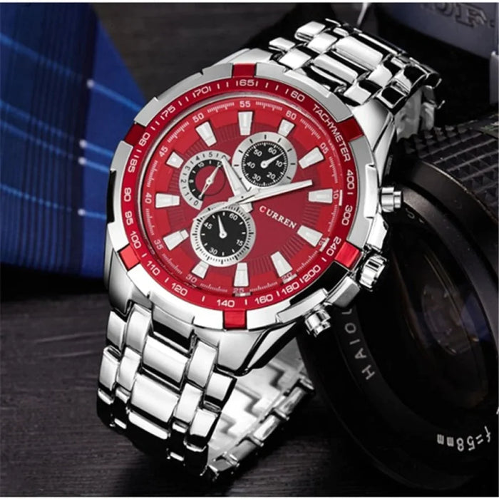 Stainless Steel Analog Sport Quartz Men's Wristwatch