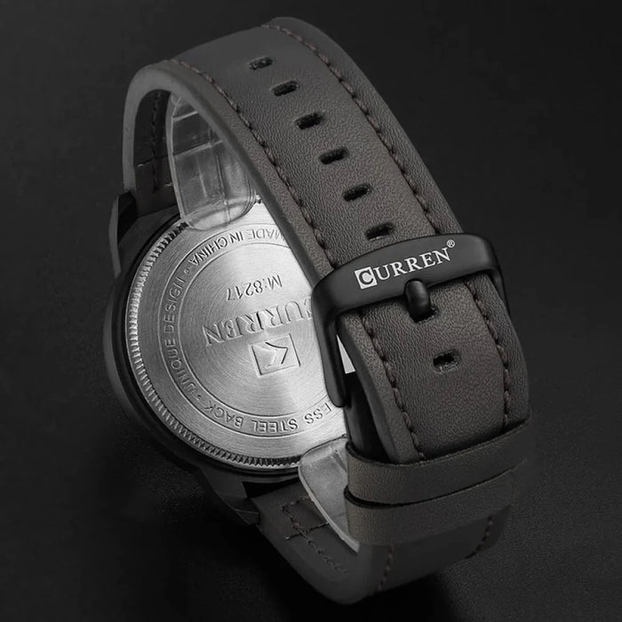 Men's Casual Sport Leather Military Quartz Watch