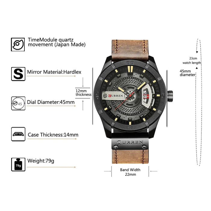 Fashion Creative Watches Casual Military Quartz Sports Wristwatch Display Date Male Clock Hodinky