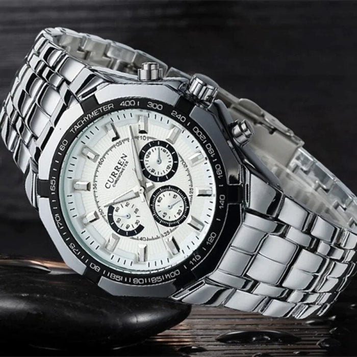 Casual Fashion Stainless Steel Waterproof Wristwatch For Men