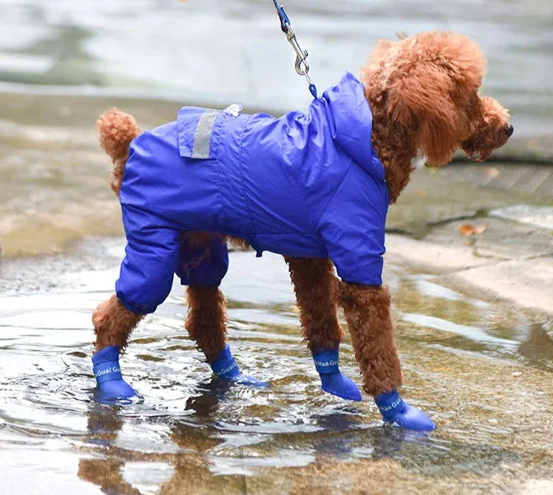 4 Piece Waterproof Non Slip Dog Rain Shoes